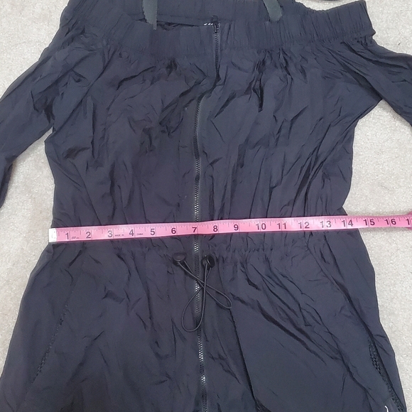 Air Jordan Off-Shoulder Utility Jacket Waist Long Sleeves Black - Picture 15 of 16